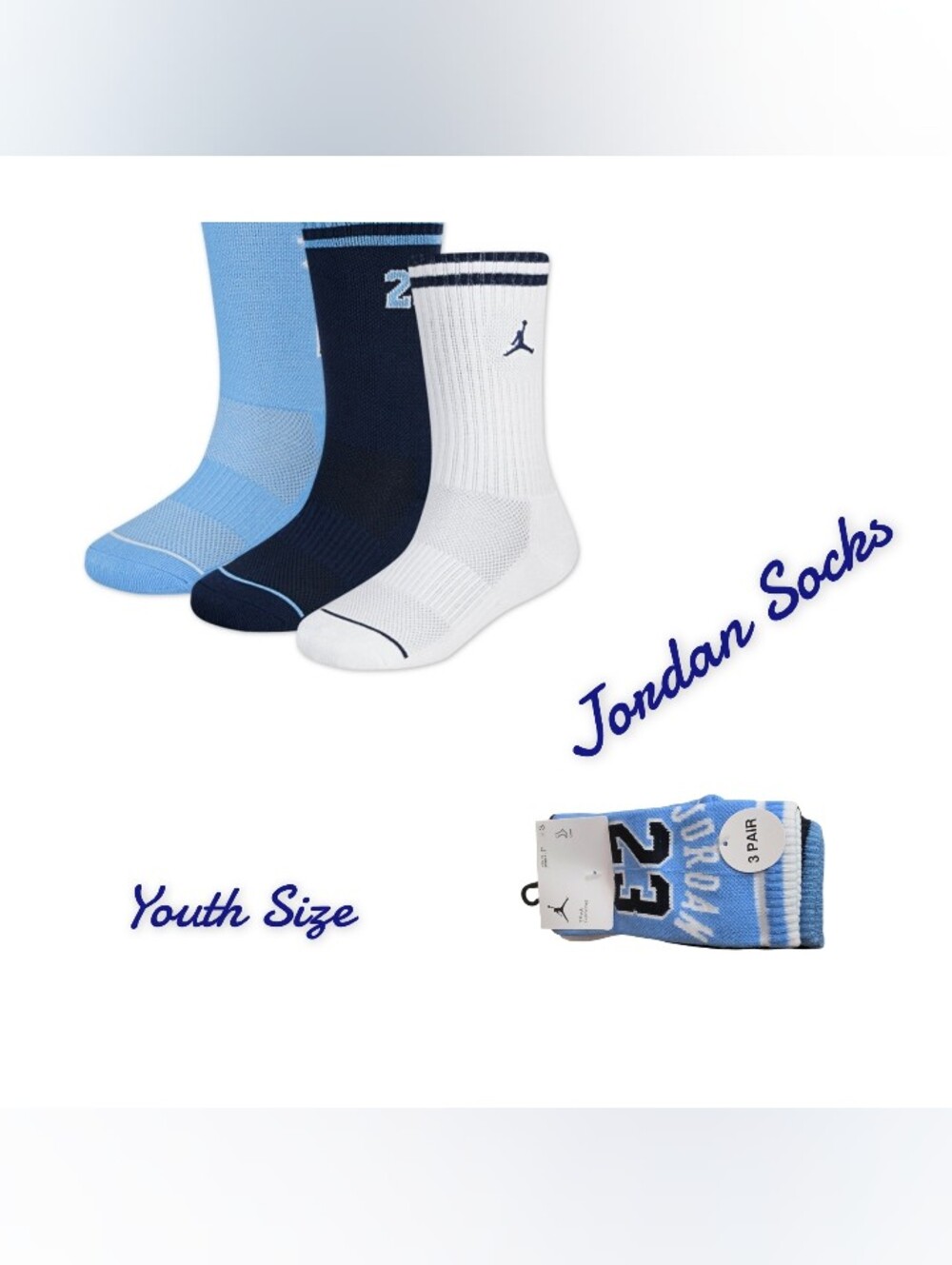 Jordan Big Boys 3-Pack Varsity Jersey Crew Socks New